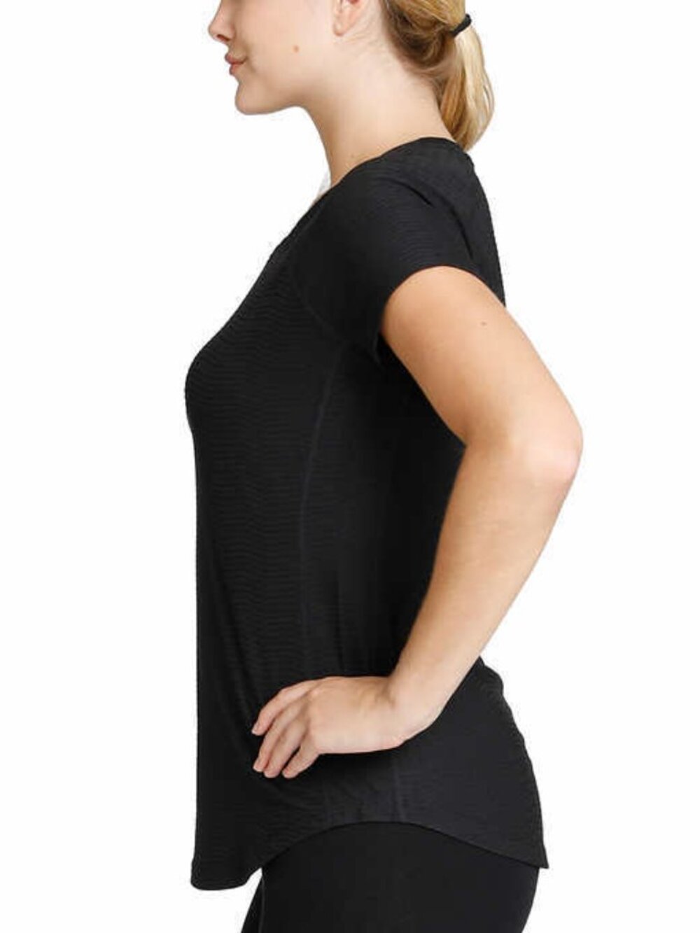 Kirkland Signature Womens Active V Neck Textured Tee